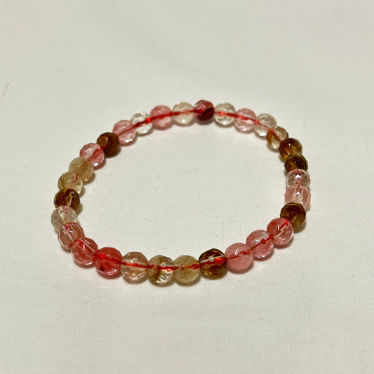 Armband Körsbärskvarts 6 mm